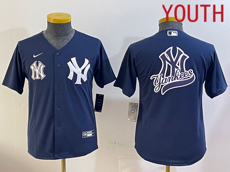 Youth New York Yankees Blank Blue Game 2024 Nike MLB Jersey style 12094